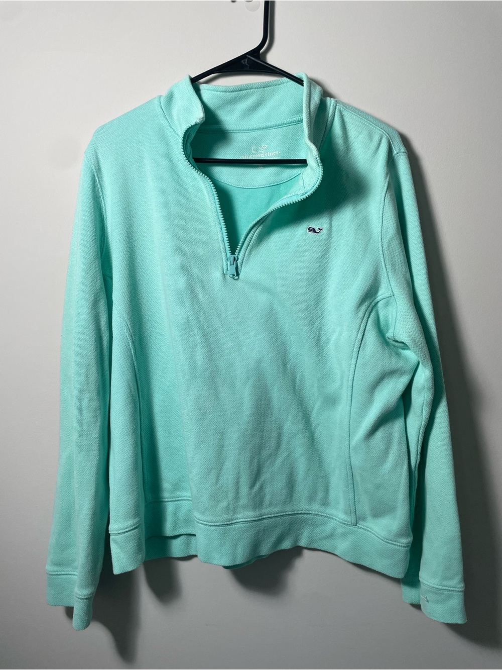 Vineyard Vines Women's XL Quarter-Zip Pullover Sweater - Aqua